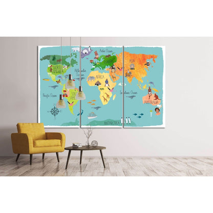 World map for kids room decor№33 Ready to Hang Canvas PrintCanvas art arrives ready to hang, with hanging accessories included and no additional framing required. Every canvas print is hand-crafted, made on-demand at our workshop and expertly stretched ar