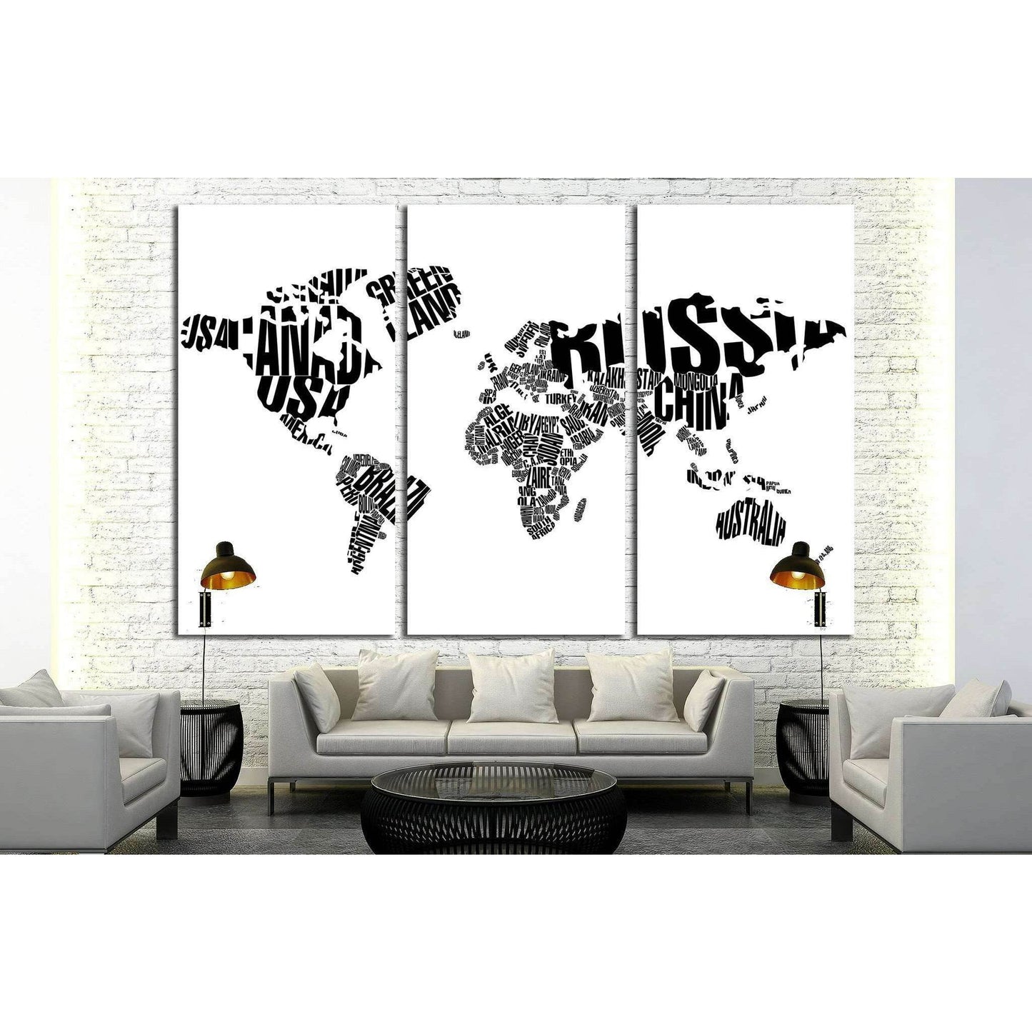 World Map in Typography №1927 Ready to Hang Canvas PrintCanvas art arrives ready to hang, with hanging accessories included and no additional framing required. Every canvas print is hand-crafted, made on-demand at our workshop and expertly stretched aroun