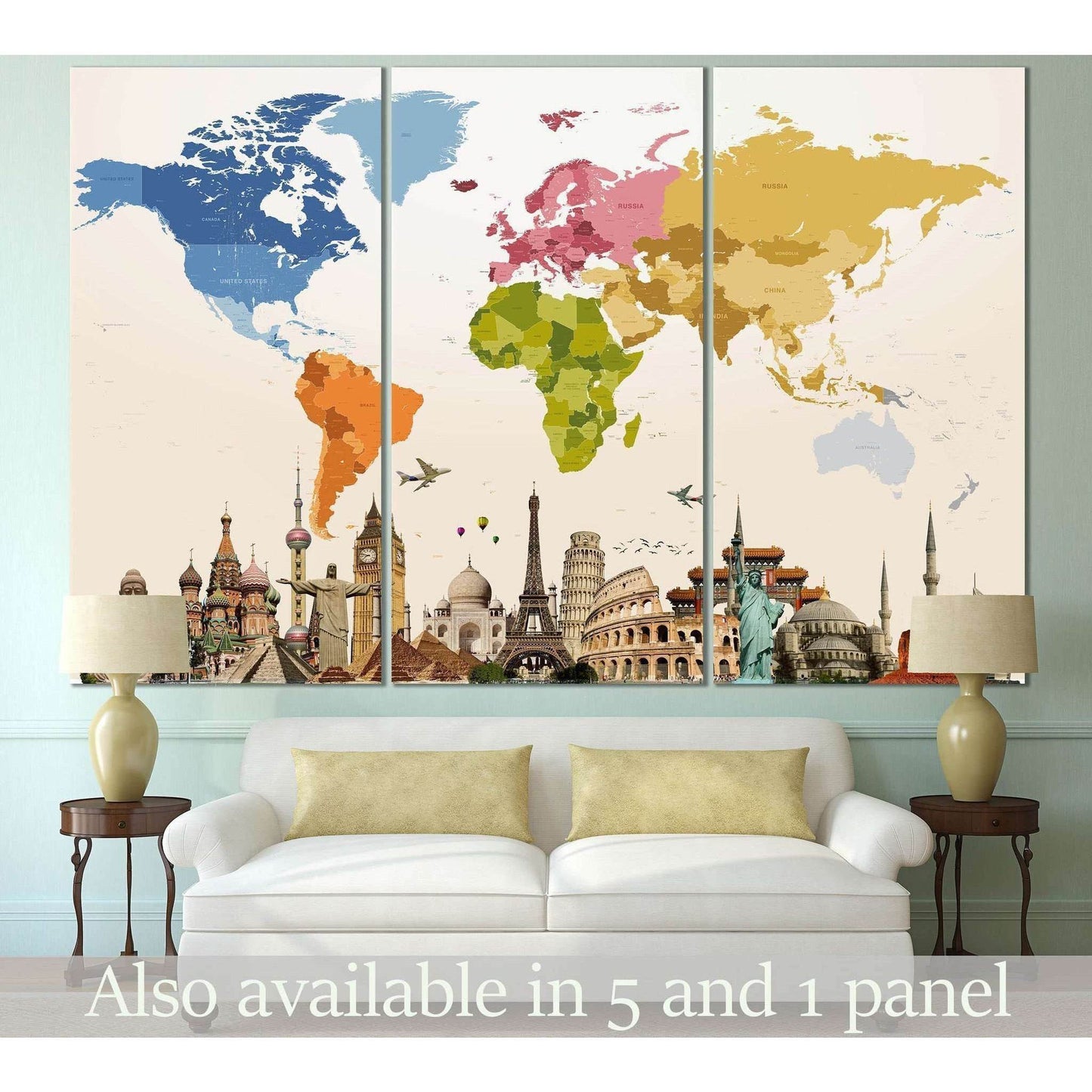 World Map №109 Ready to Hang Canvas PrintCanvas art arrives ready to hang, with hanging accessories included and no additional framing required. Every canvas print is hand-crafted, made on-demand at our workshop and expertly stretched around 100% North Am