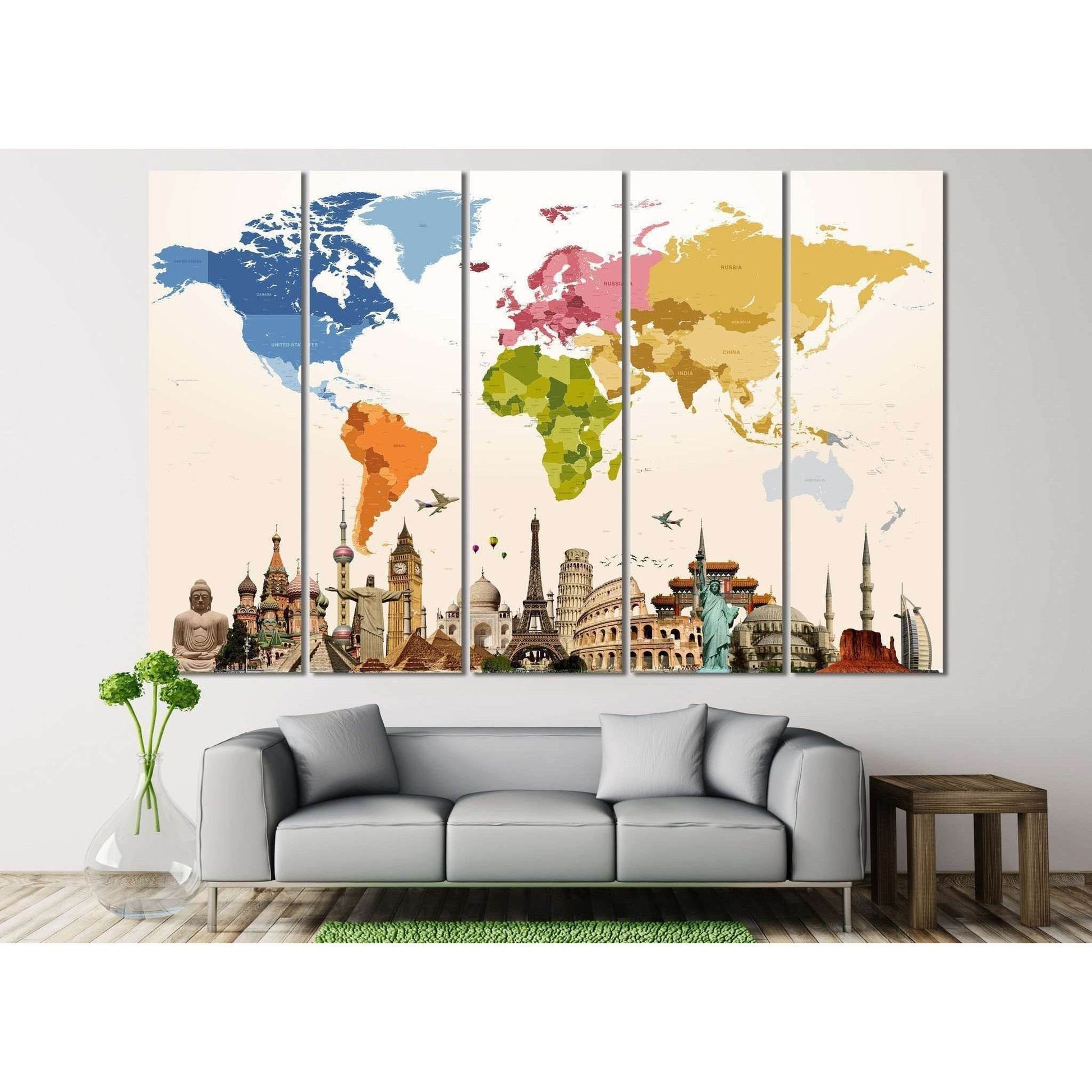 World Map №109 Ready to Hang Canvas PrintCanvas art arrives ready to hang, with hanging accessories included and no additional framing required. Every canvas print is hand-crafted, made on-demand at our workshop and expertly stretched around 100% North Am