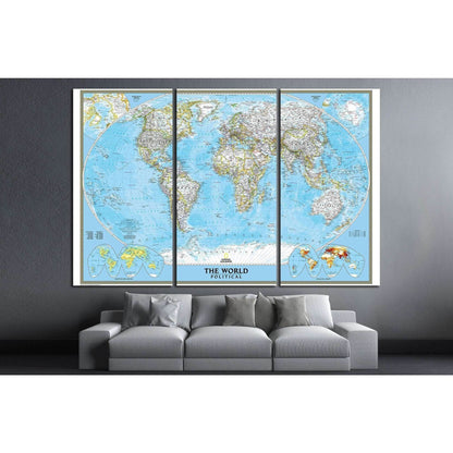 World Map №1496 Ready to Hang Canvas PrintCanvas art arrives ready to hang, with hanging accessories included and no additional framing required. Every canvas print is hand-crafted, made on-demand at our workshop and expertly stretched around 100% North A