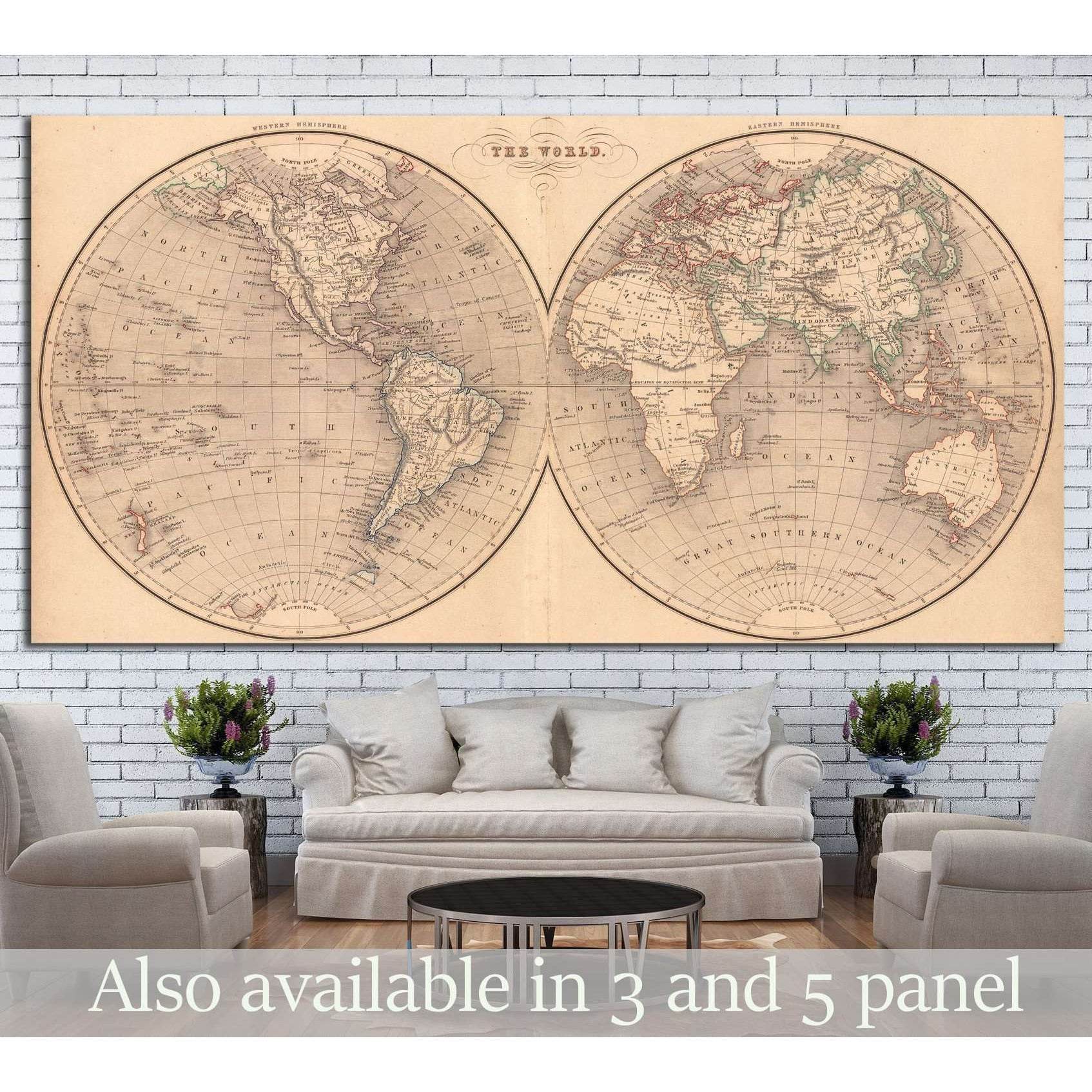 World Map №1497 Ready to Hang Canvas PrintCanvas art arrives ready to hang, with hanging accessories included and no additional framing required. Every canvas print is hand-crafted, made on-demand at our workshop and expertly stretched around 100% North A