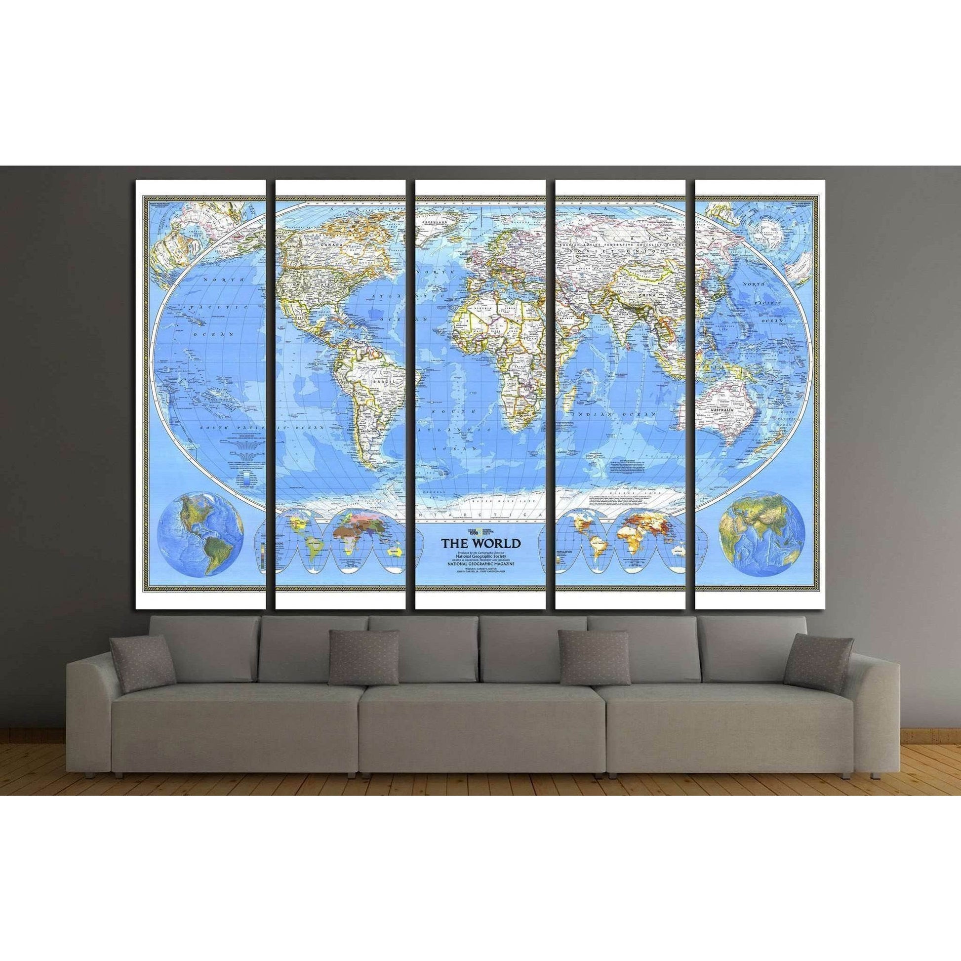 World Map №1498 Ready to Hang Canvas PrintCanvas art arrives ready to hang, with hanging accessories included and no additional framing required. Every canvas print is hand-crafted, made on-demand at our workshop and expertly stretched around 100% North A