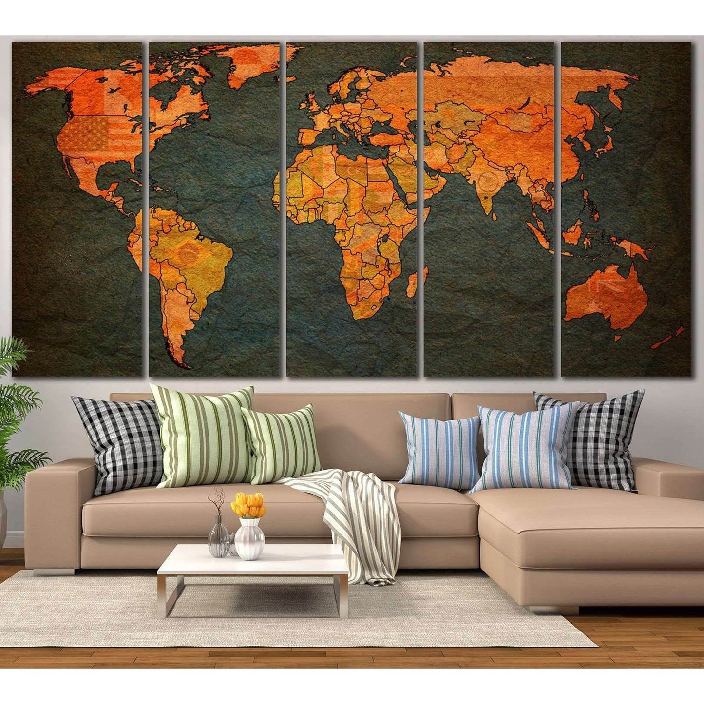 World Map №798 Ready to Hang Canvas PrintCanvas art arrives ready to hang, with hanging accessories included and no additional framing required. Every canvas print is hand-crafted, made on-demand at our workshop and expertly stretched around 100% North Am