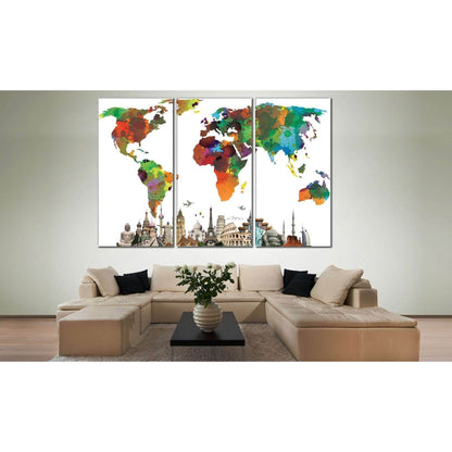 World Map №854 Ready to Hang Canvas PrintCanvas art arrives ready to hang, with hanging accessories included and no additional framing required. Every canvas print is hand-crafted, made on-demand at our workshop and expertly stretched around 100% North Am