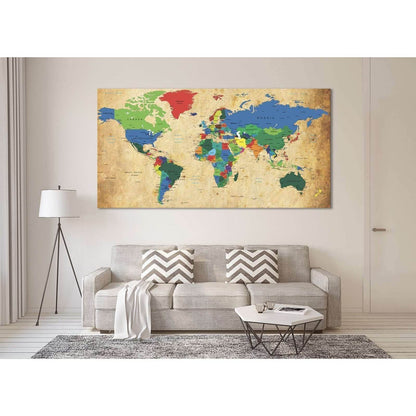 World Map №873 Ready to Hang Canvas PrintCanvas art arrives ready to hang, with hanging accessories included and no additional framing required. Every canvas print is hand-crafted, made on-demand at our workshop and expertly stretched around 100% North Am