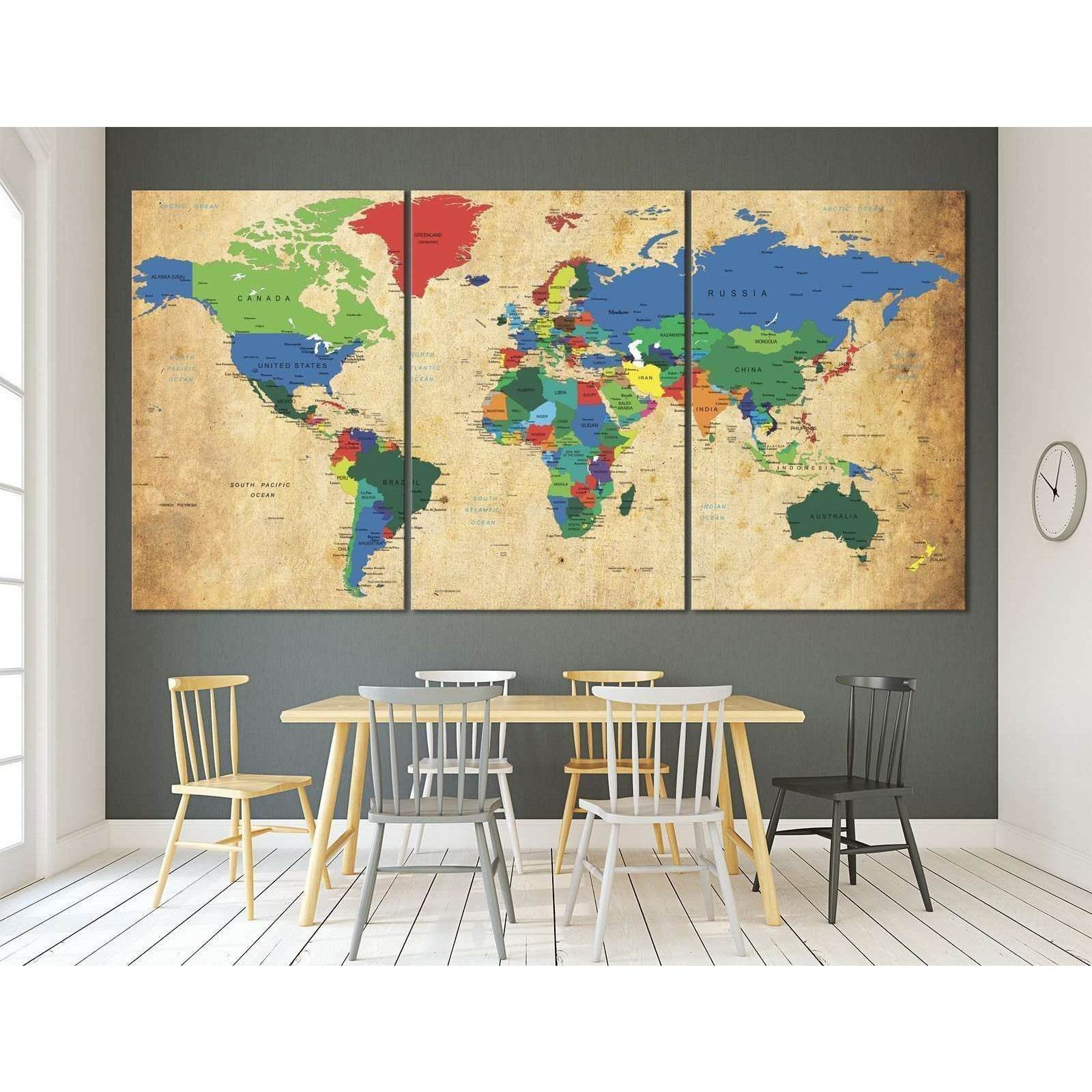 World Map №873 Ready to Hang Canvas PrintCanvas art arrives ready to hang, with hanging accessories included and no additional framing required. Every canvas print is hand-crafted, made on-demand at our workshop and expertly stretched around 100% North Am