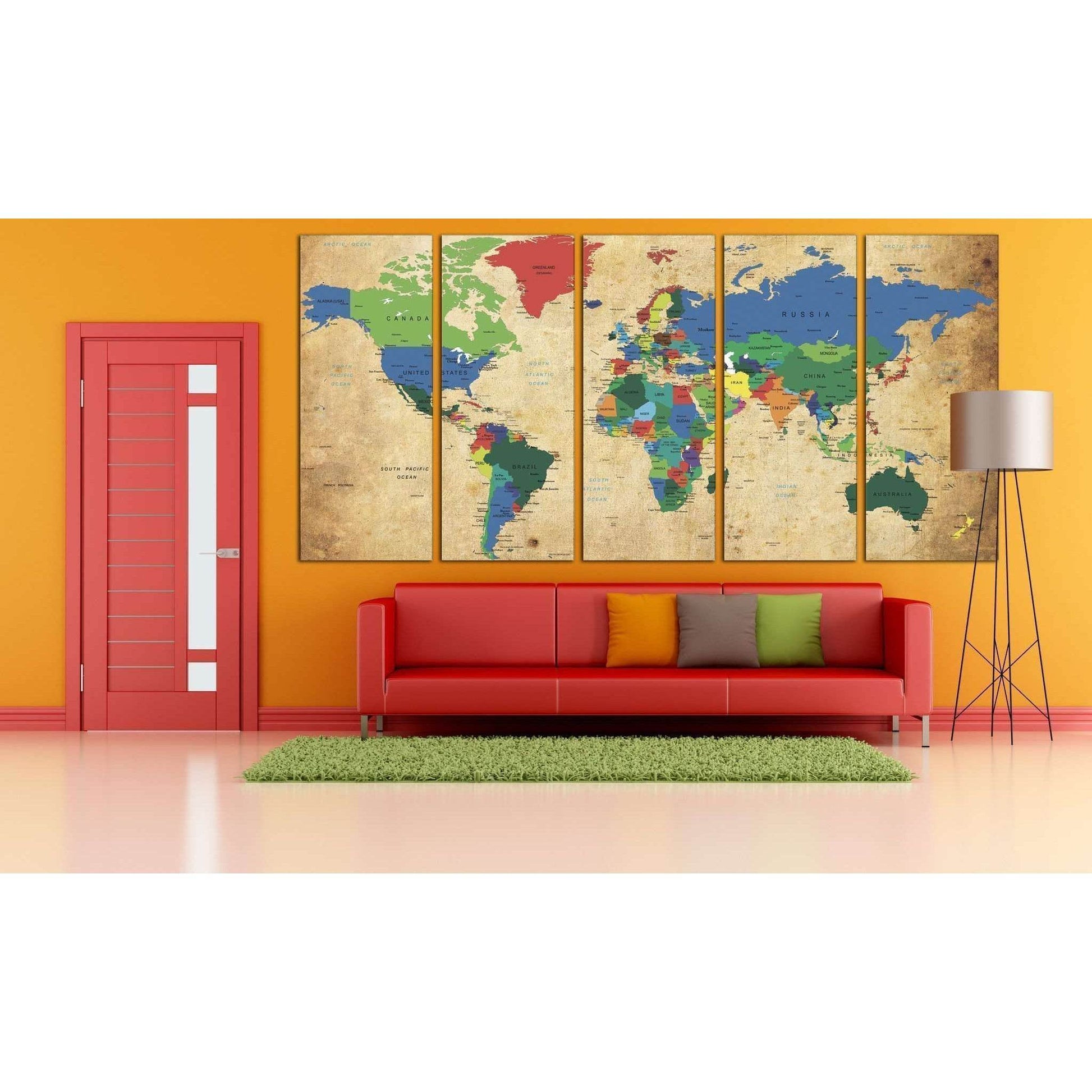 World Map №873 Ready to Hang Canvas PrintCanvas art arrives ready to hang, with hanging accessories included and no additional framing required. Every canvas print is hand-crafted, made on-demand at our workshop and expertly stretched around 100% North Am