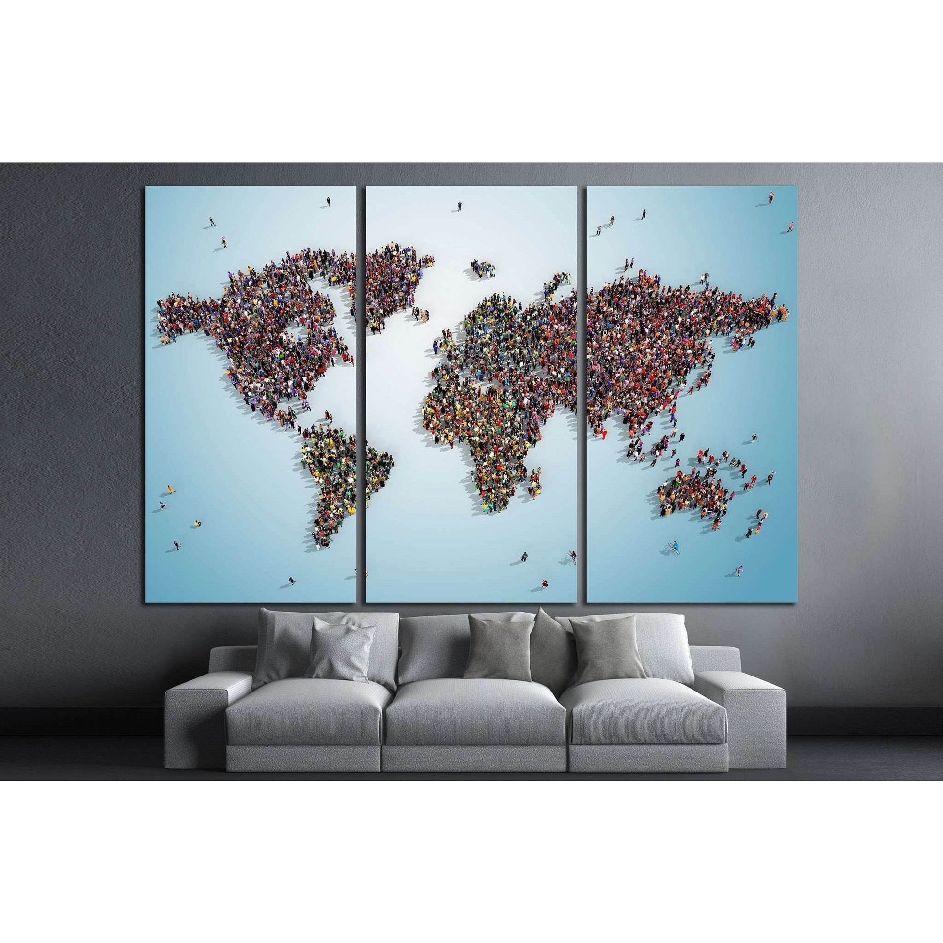 world map with bluish background №1325 Ready to Hang Canvas PrintCanvas art arrives ready to hang, with hanging accessories included and no additional framing required. Every canvas print is hand-crafted, made on-demand at our workshop and expertly stretc