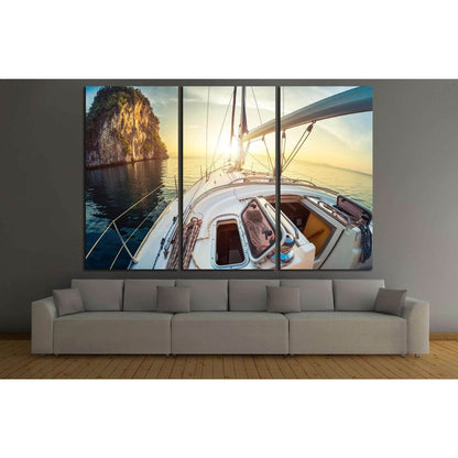 Yacht and Sunset №210 Ready to Hang Canvas PrintCanvas art arrives ready to hang, with hanging accessories included and no additional framing required. Every canvas print is hand-crafted, made on-demand at our workshop and expertly stretched around 100% N