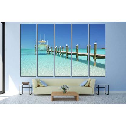 Yacht at the wooden jetty. Exuma, Bahamas №2683 Ready to Hang Canvas PrintCanvas art arrives ready to hang, with hanging accessories included and no additional framing required. Every canvas print is hand-crafted, made on-demand at our workshop and expert