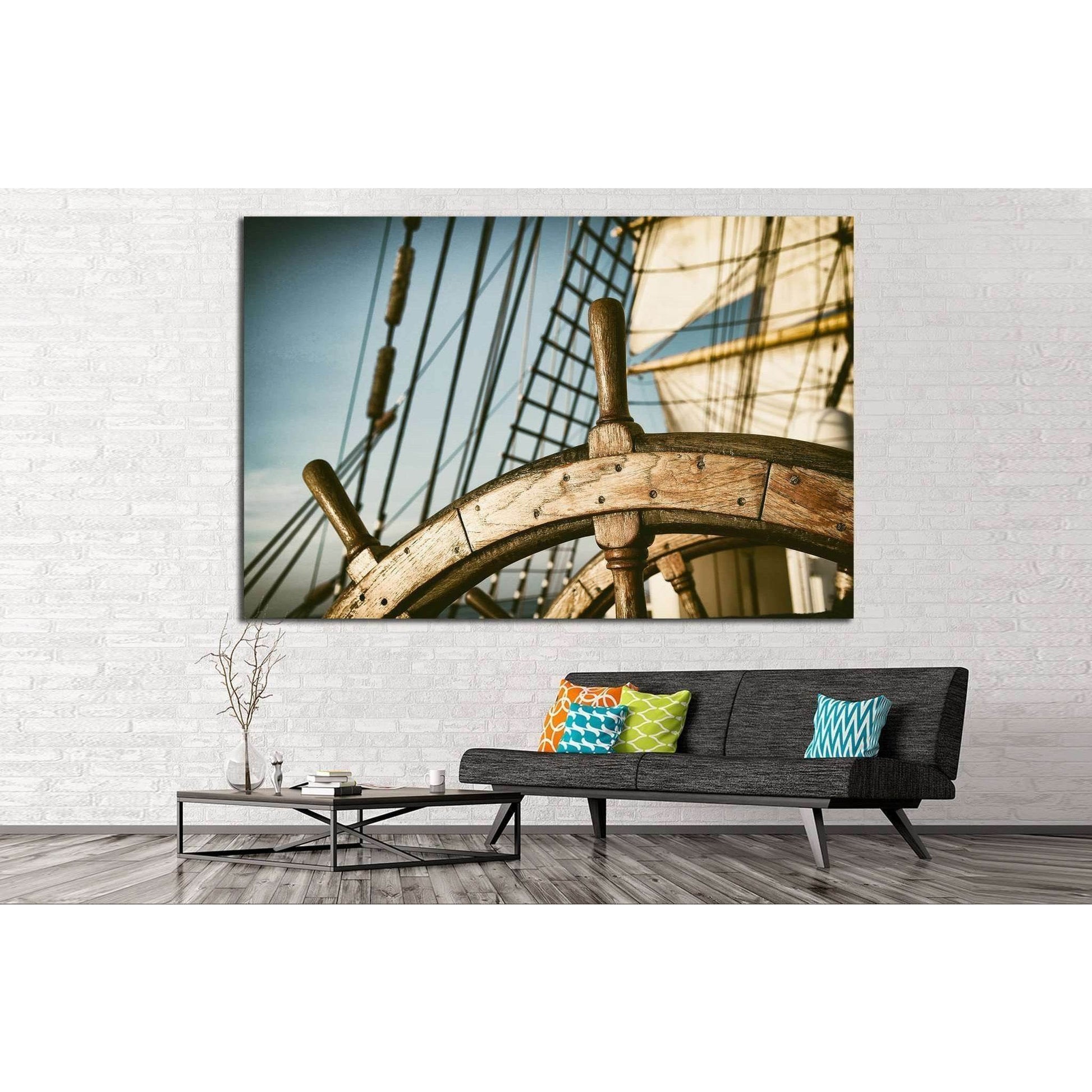 Yacht Wheel №214 Ready to Hang Canvas PrintCanvas art arrives ready to hang, with hanging accessories included and no additional framing required. Every canvas print is hand-crafted, made on-demand at our workshop and expertly stretched around 100% North