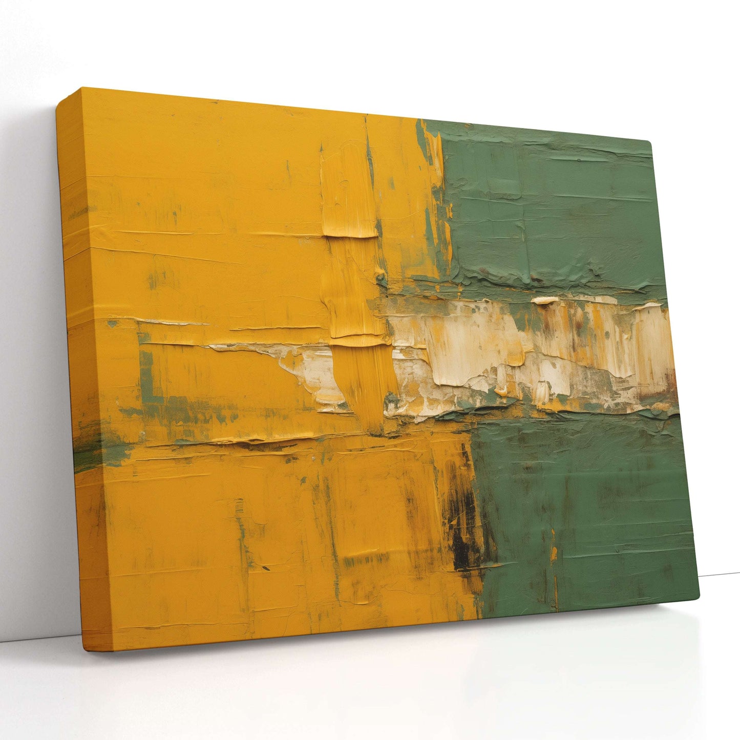 Yellow Bark and Seaweed Green Industrial - Canvas Print - Artoholica Ready to Hang Canvas Print