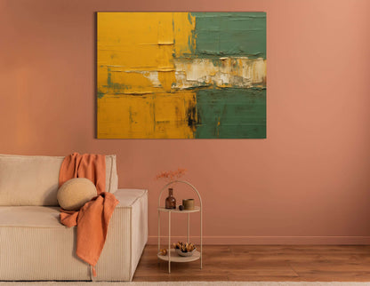 Yellow Bark and Seaweed Green Industrial - Canvas Print - Artoholica Ready to Hang Canvas Print