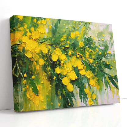 Yellow Mimosa in Full Blossom - Canvas Print - Artoholica Ready to Hang Canvas Print