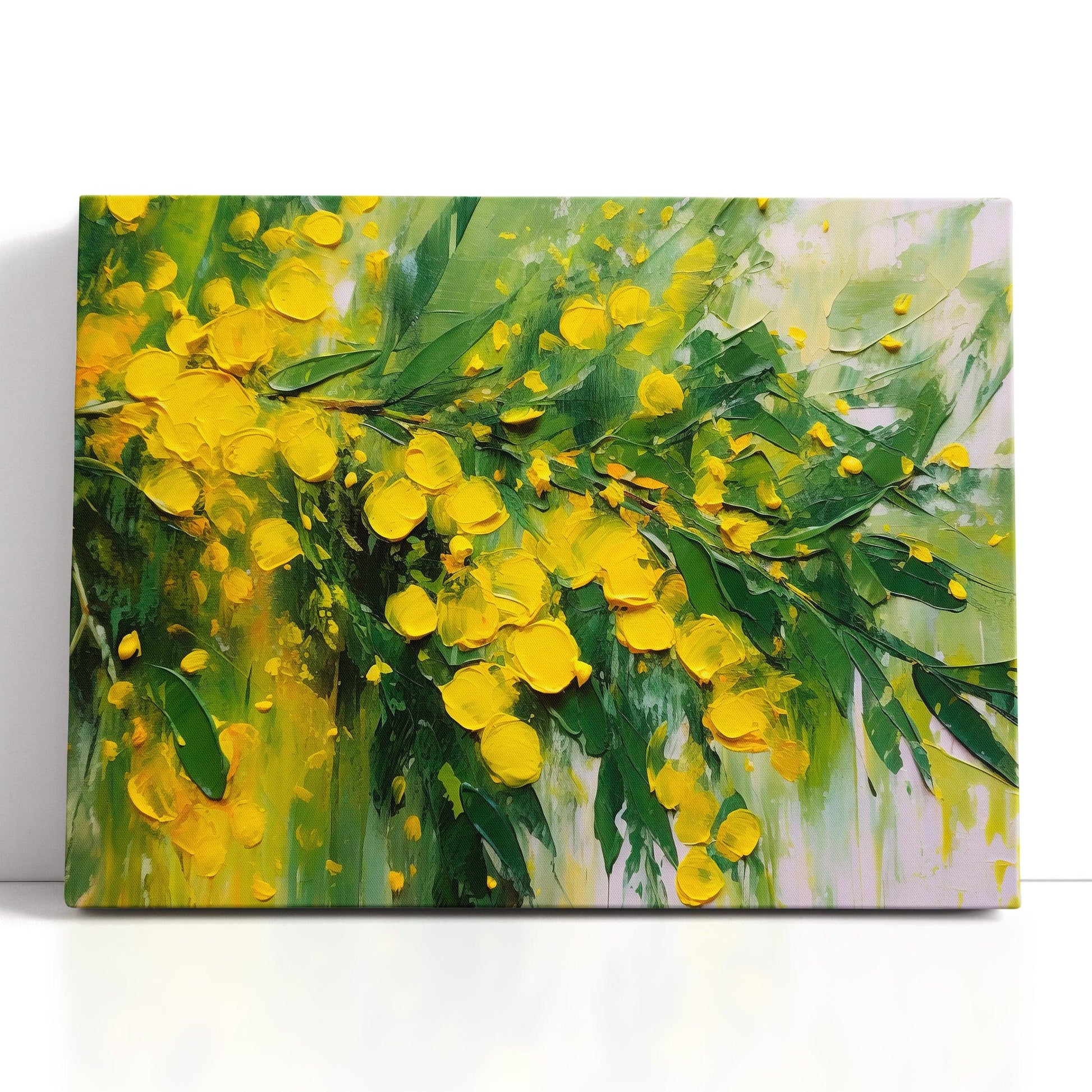 Yellow Mimosa in Full Blossom - Canvas Print - Artoholica Ready to Hang Canvas Print