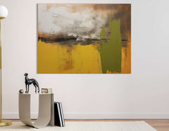 Yellow-Pear and Moss Green Abstract - Canvas Print - Artoholica Ready to Hang Canvas Print
