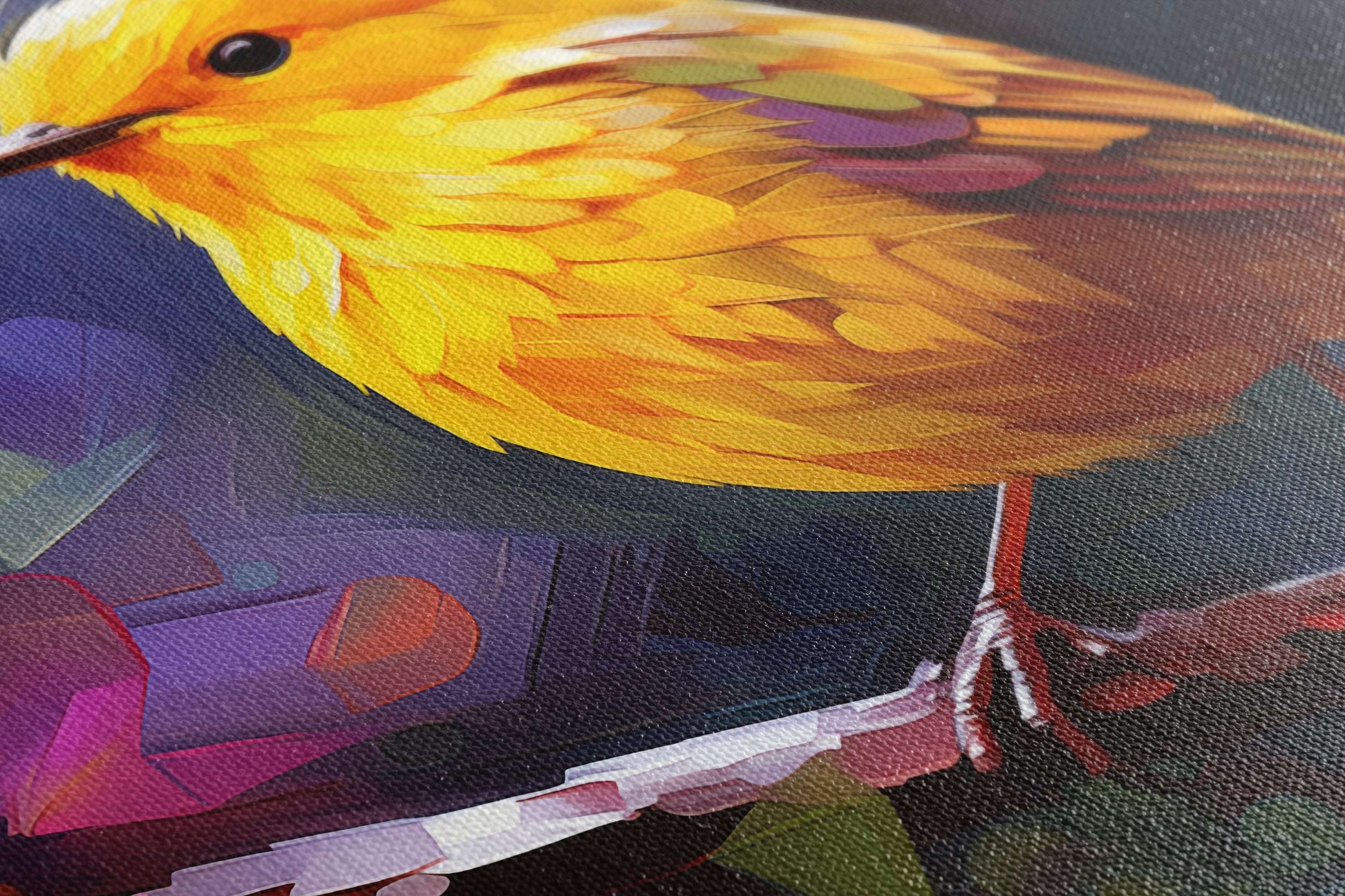 Yellow Warbler in Kaleidoscopic Backdrop - Canvas Print - Artoholica Ready to Hang Canvas Print