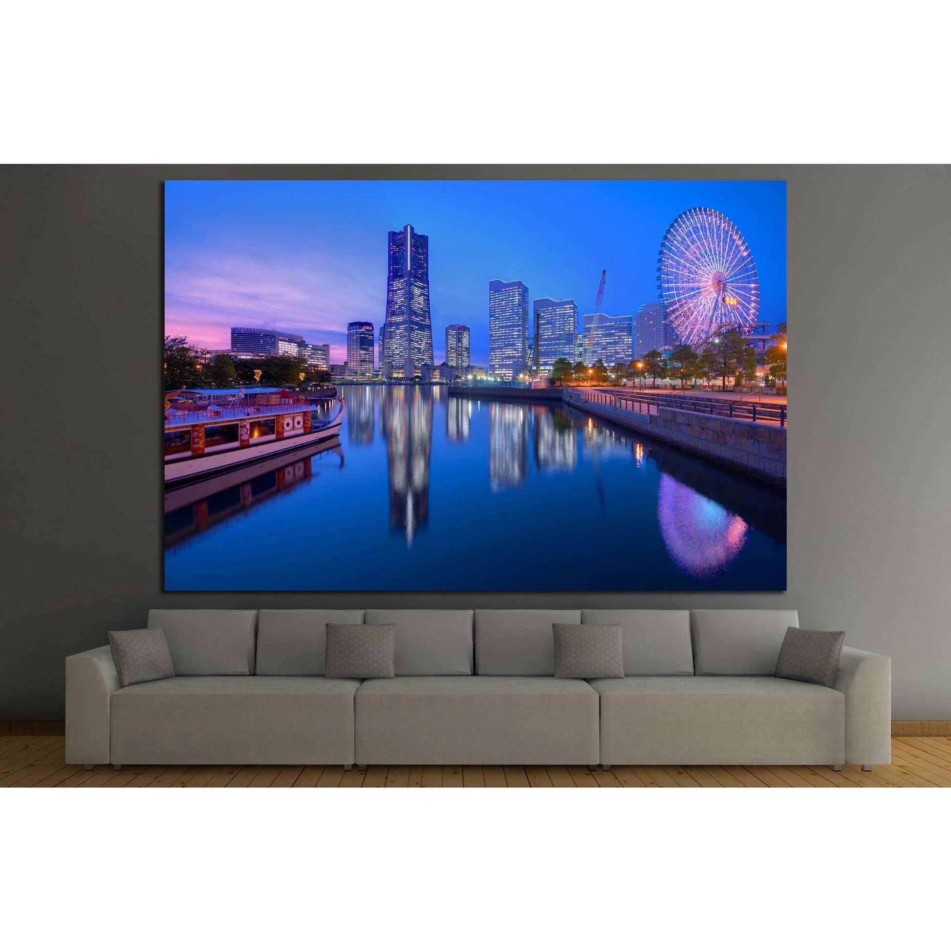 Yokohama, Japan at Minato-mirai bay №1156 Ready to Hang Canvas PrintCanvas art arrives ready to hang, with hanging accessories included and no additional framing required. Every canvas print is hand-crafted, made on-demand at our workshop and expertly str